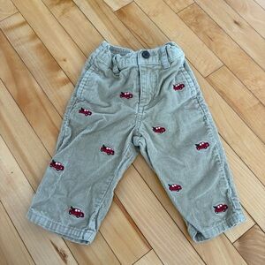🎄 Gymboree Vintage Embroidered Christmas Tree / Red Truck Corduroy Pants 6-12m